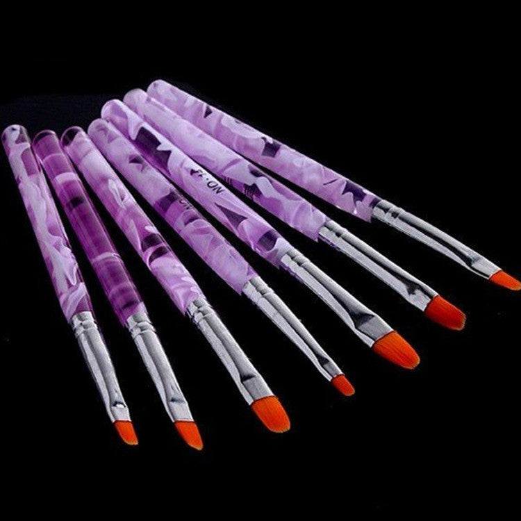 Nail supplies pen brush Acrylic rod round head phototherapy pen 7 sets of pens ted set Pen