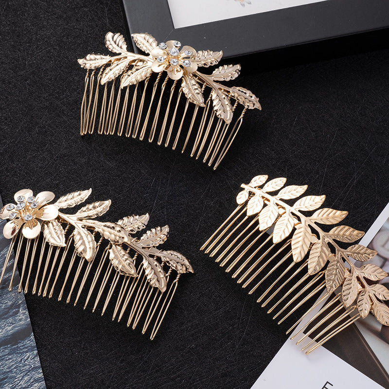 Golden Leaf Butterfly Vintage Alloy Hair Comb