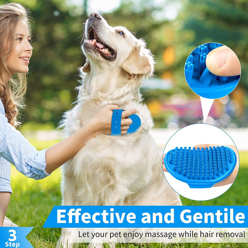3-piece Set Dog Bath Brush Shampoo Brush Massage Brush With Adjustable