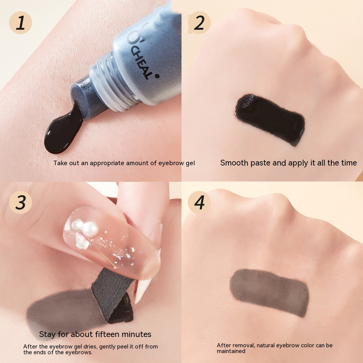 O'Cheal Tear And Pull Brow Cream Semi-permanent Eyebrow Cream Durable Waterproof And Sweatproof