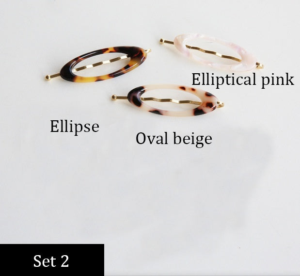 South Korea's Dongdaemun direct delivery Personality minimalist small and versatile leopard pattern side clips Hairpin word clip
