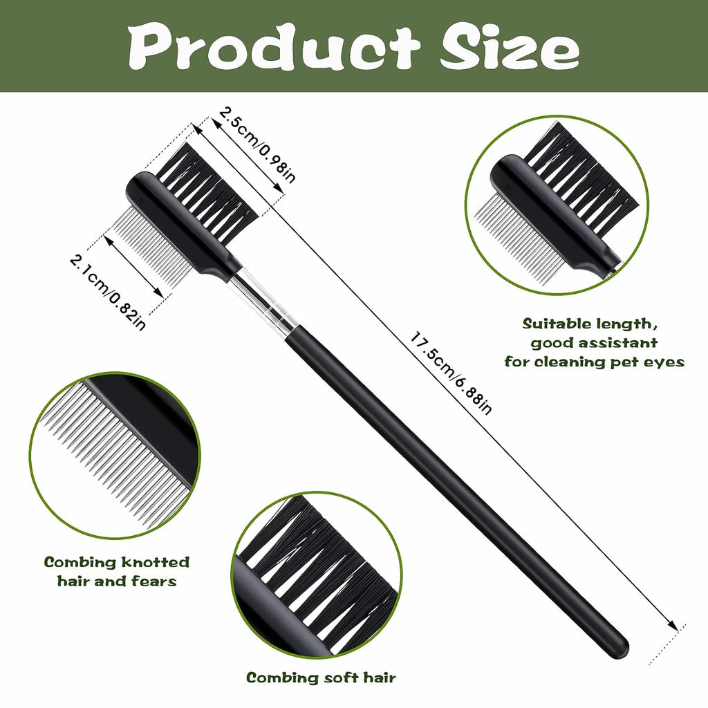 Dog Eye Comb Tear Stain Remover Comb Double-Head Tear Stain Comb For Small Dogs Metal Eye Booger Remover For Dogs Puppy Cat Grooming Comb For Removing Crust Mucus And Flea