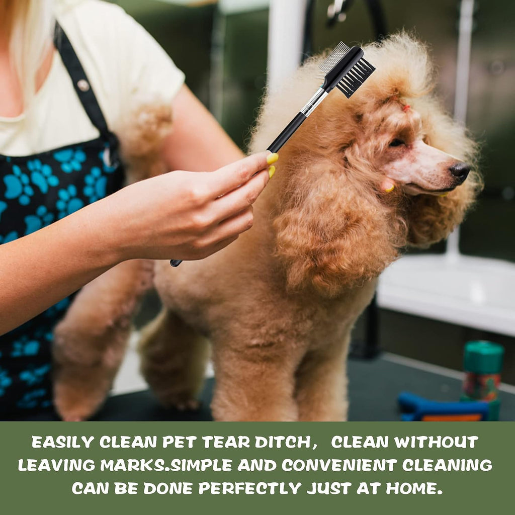 Dog Eye Comb Tear Stain Remover Comb Double-Head Tear Stain Comb For Small Dogs Metal Eye Booger Remover For Dogs Puppy Cat Grooming Comb For Removing Crust Mucus And Flea