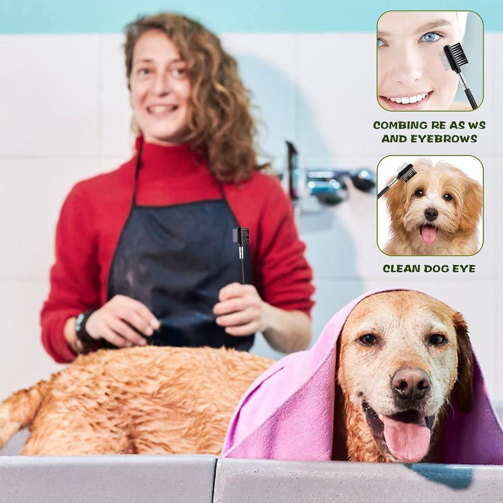 Dog Eye Comb Tear Stain Remover Comb Double-Head Tear Stain Comb For Small Dogs Metal Eye Booger Remover For Dogs Puppy Cat Grooming Comb For Removing Crust Mucus And Flea