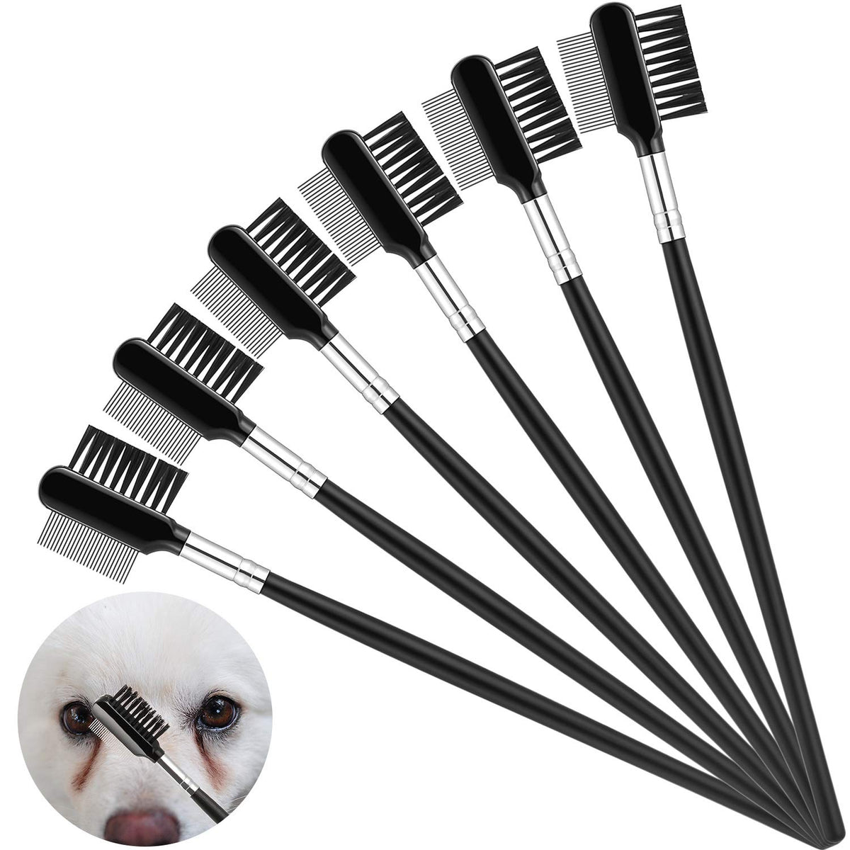 Dog Eye Comb Tear Stain Remover Comb Double-Head Tear Stain Comb For Small Dogs Metal Eye Booger Remover For Dogs Puppy Cat Grooming Comb For Removing Crust Mucus And Flea