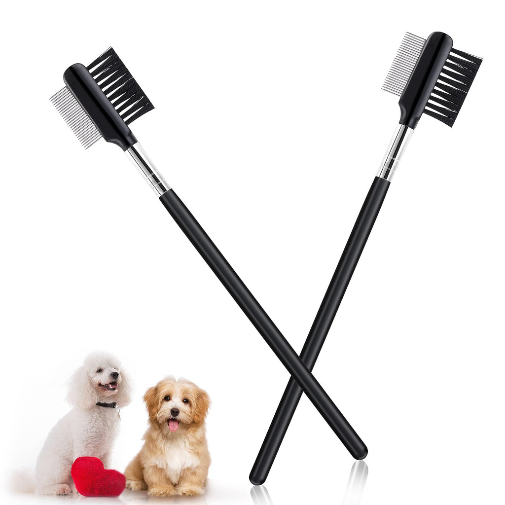Dog Eye Comb Tear Stain Remover Comb Double-Head Tear Stain Comb For Small Dogs Metal Eye Booger Remover For Dogs Puppy Cat Grooming Comb For Removing Crust Mucus And Flea