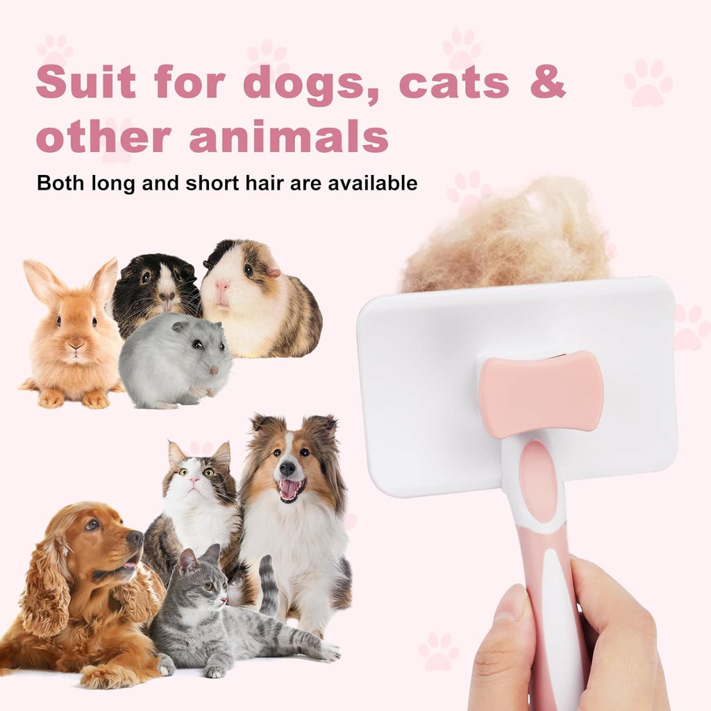 Pet Self Cleaning Slicker Brush Pet Hair Brush Dog Brush Cat Brush For Shedding Hair Pet Hair Removal Tool Safe Massage Comb For Long Middle-long, Short Hair
