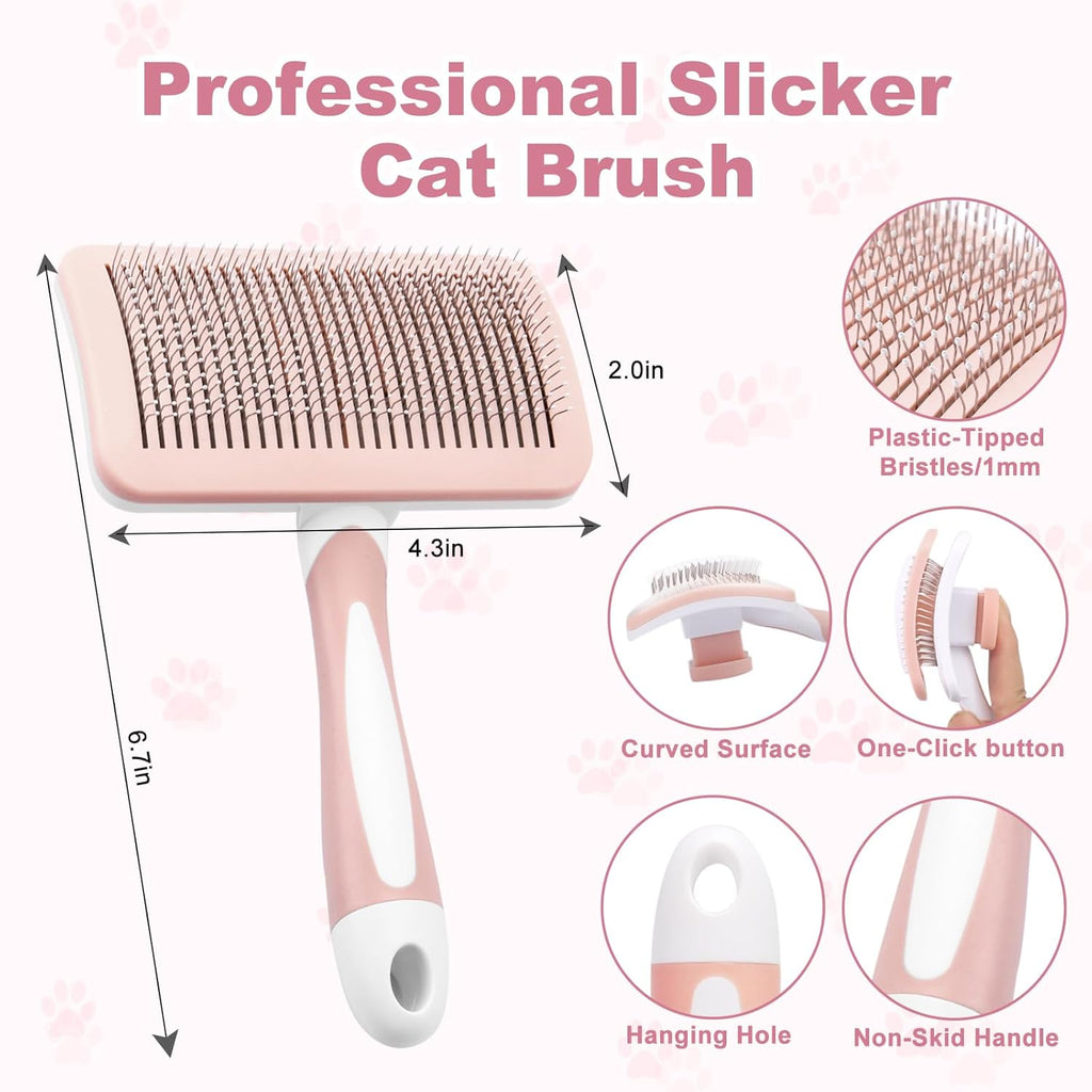 Pet Self Cleaning Slicker Brush Pet Hair Brush Dog Brush Cat Brush For Shedding Hair Pet Hair Removal Tool Safe Massage Comb For Long Middle-long, Short Hair