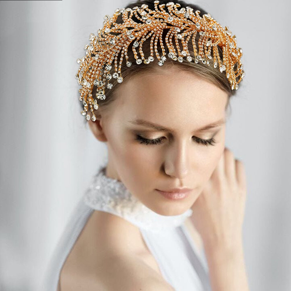 Handmade Chain Rhinestone Soft Silk Hair Accessories