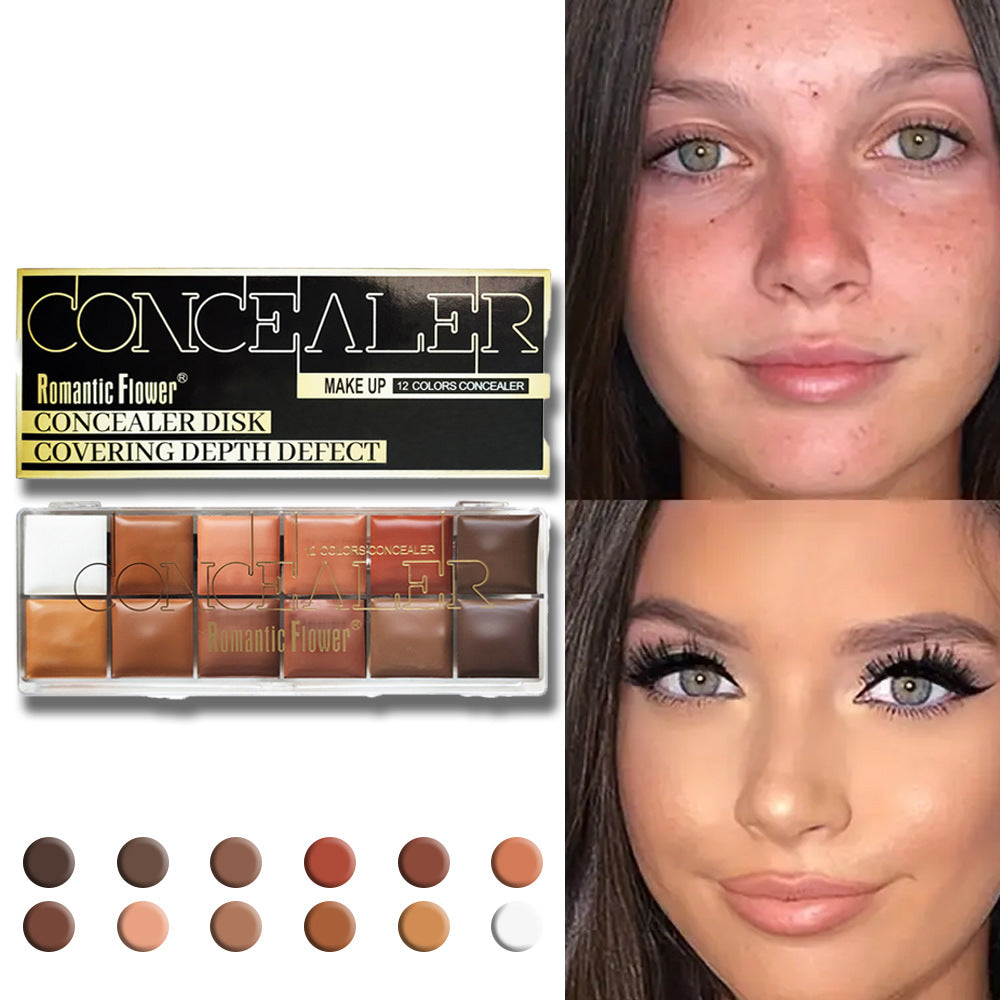 Romentic Flower 12 Colors Concealer Dark Skin Waterproof Full Coverage Foundation