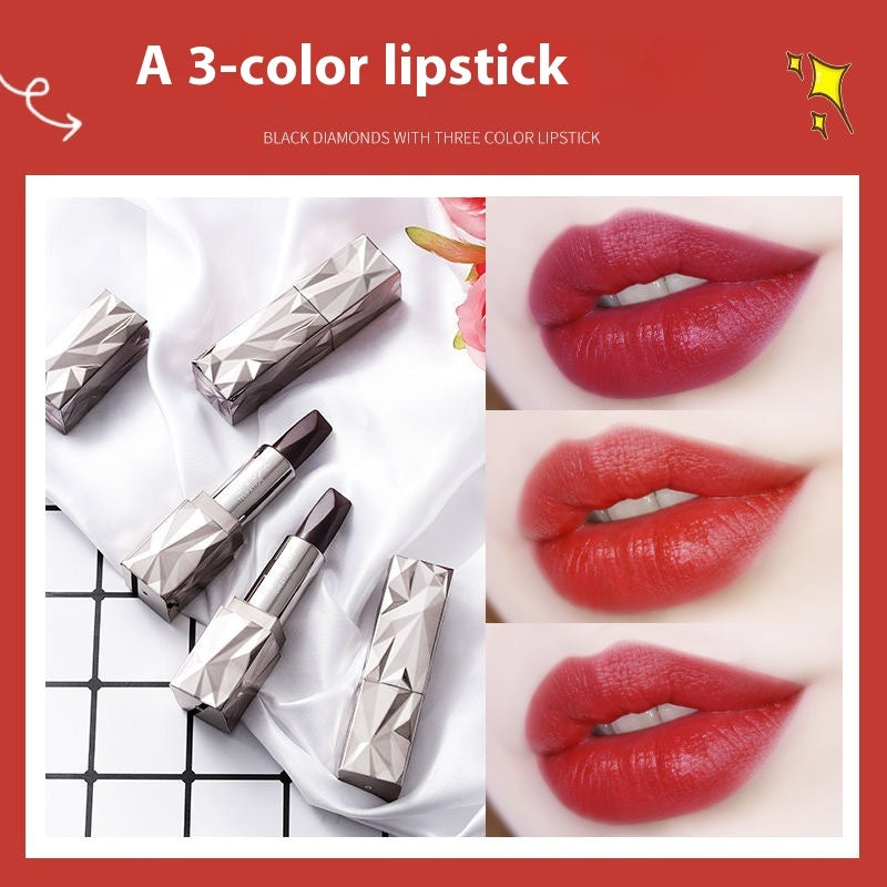 Ansel The Temptation Of An Angel Black Diamond Plump Three-color Lipstick Matte