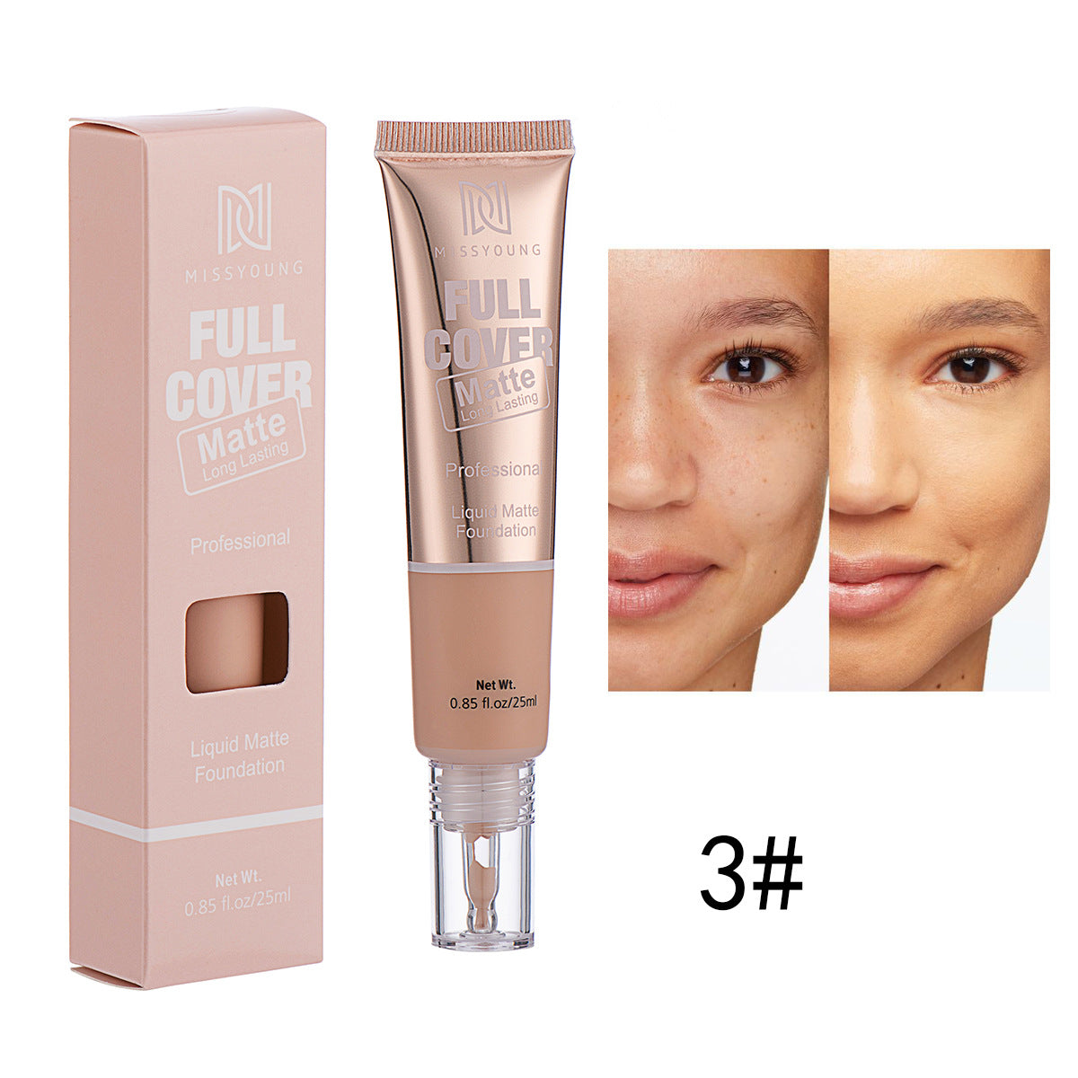 MissYoung Lightweight Breathable Concealer Matte Liquid Foundation