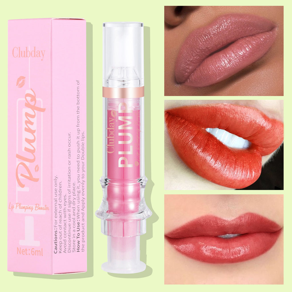 Clubday Plump Nourishing Moisturizing Mirror Lip Gloss Water Light Full Lips Syringe