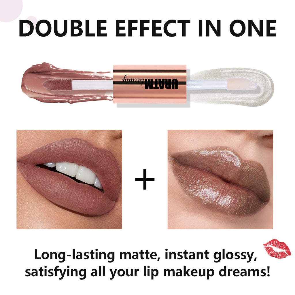 Uratm Matte No Stain On Cup Long Lasting And Does Not Fade Double-headed Lip Lacquer