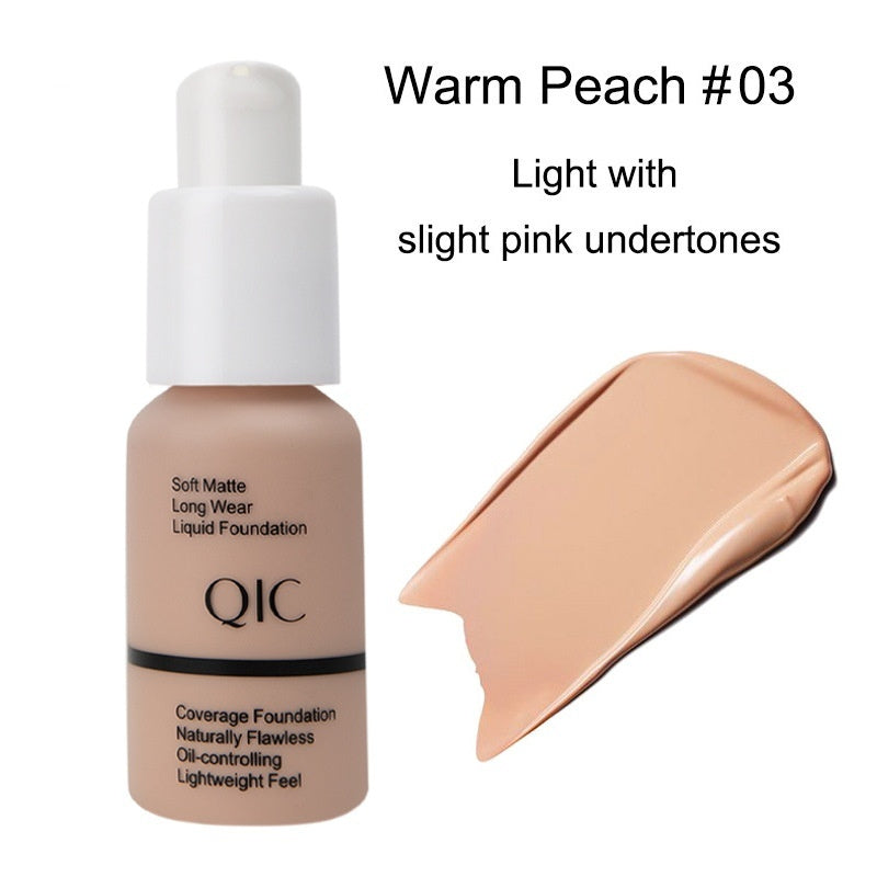 QIC Concealer Smear-proof Makeup Waterproof Invisible Pore Liquid Foundation