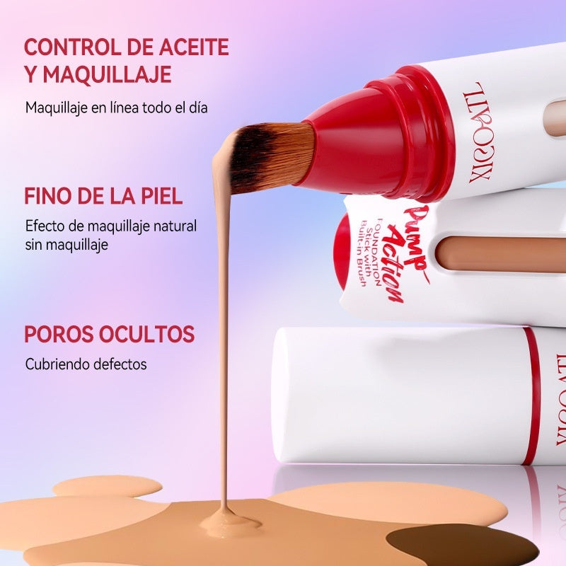 Xicoatl Press Liquid Foundation Oil Control Natural Light And Thin
