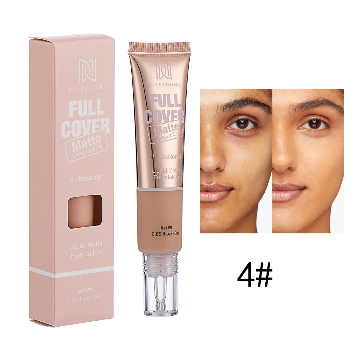 MissYoung Lightweight Breathable Concealer Matte Liquid Foundation