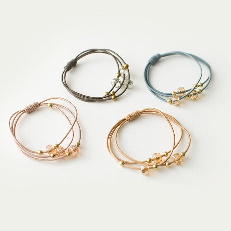 Crystal String Beads Rubber Headband Head Rope
