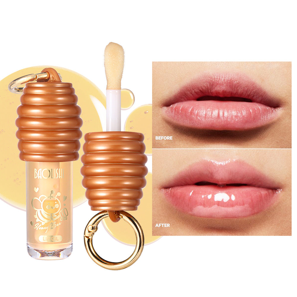 Baolishi Moisturizing And Nourishing Honey Lip Gloss Portable Keychain Can Be Pannier Bag