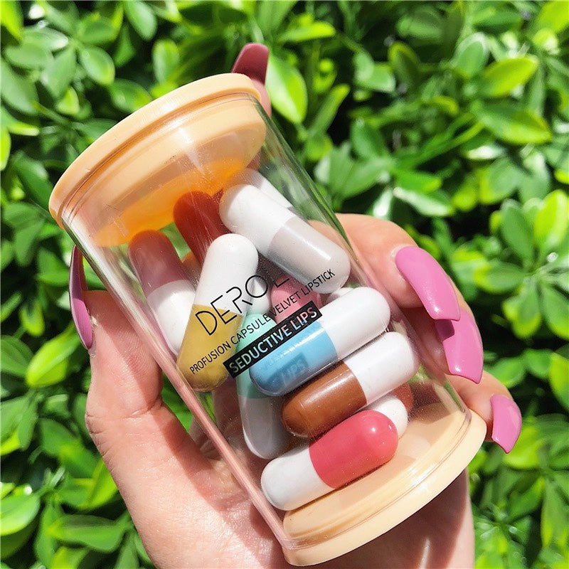 Derol Mini Capsule Lipstick Velvet Canned Pills Student Make Up 16pcs