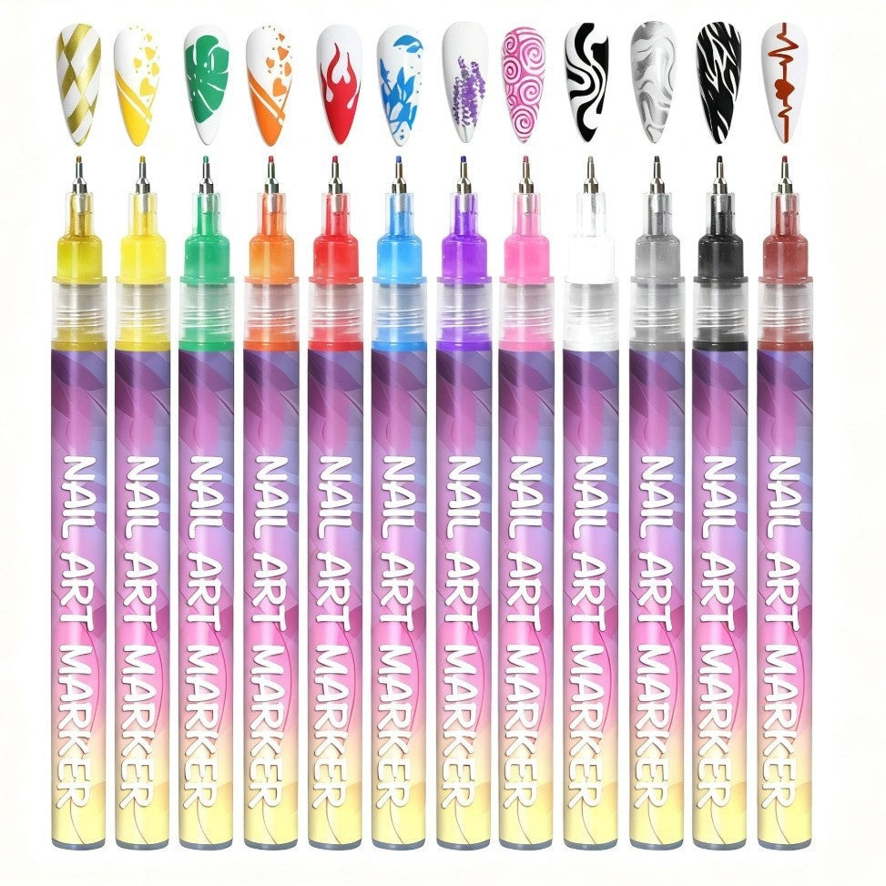 Doodle Nail Art Pen 12-color Liner t Brush Nail