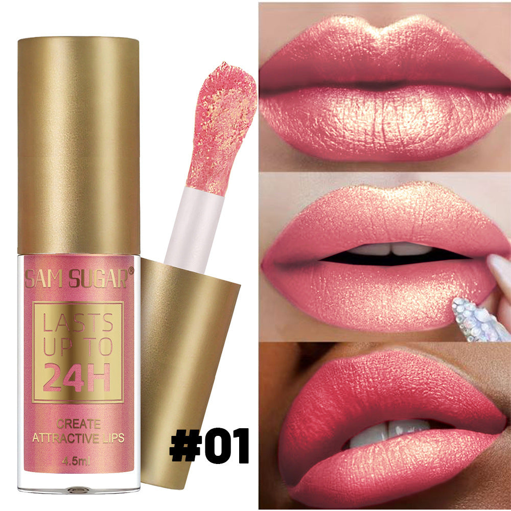 Sam Sugar 6-color Lifting Thin And Glittering Pearlescent Lip Lacquer
