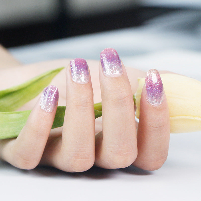 Internet Celebrity Gradient Onion Powder Little Nail Stickers