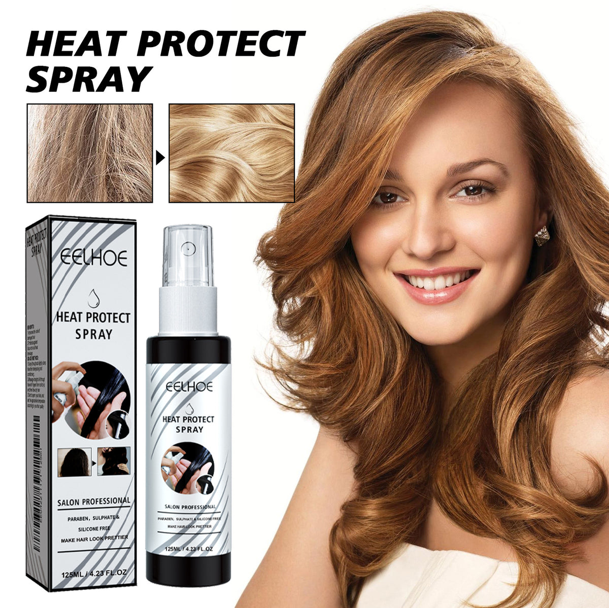 Eelhoe Hair Heat Insulation Protection Spray Curly Hair