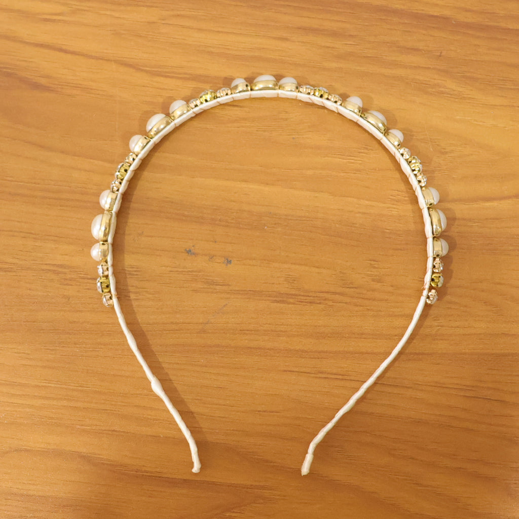 Premium Pearl  Crystal Embellished Hair Band (1 Pc)