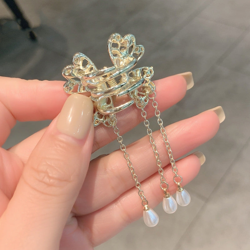 Women's Hair Clip With Diamond Angel Wings