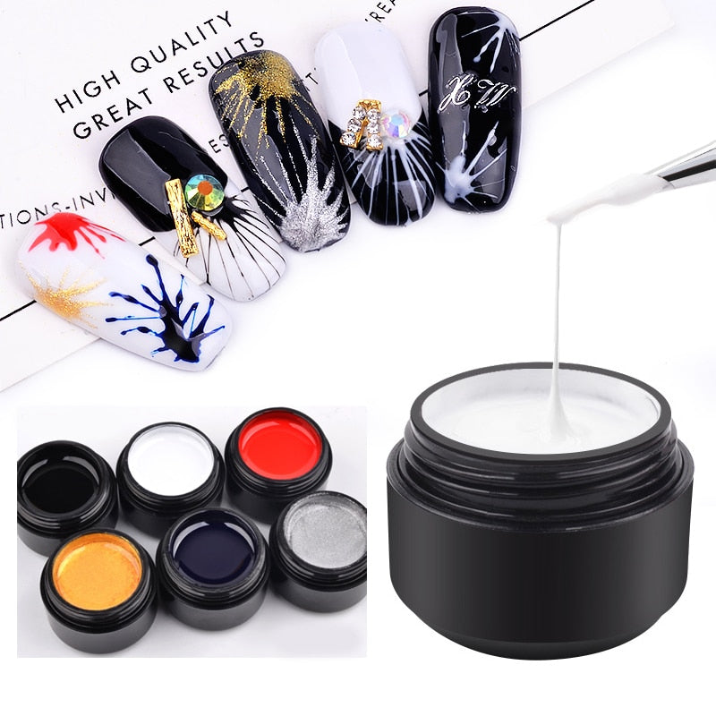Nail Elastic Drawing Nail Oil Gum Spider Gum Creative ting Phototherapy ting Gum DIY Silk Drawing Gum