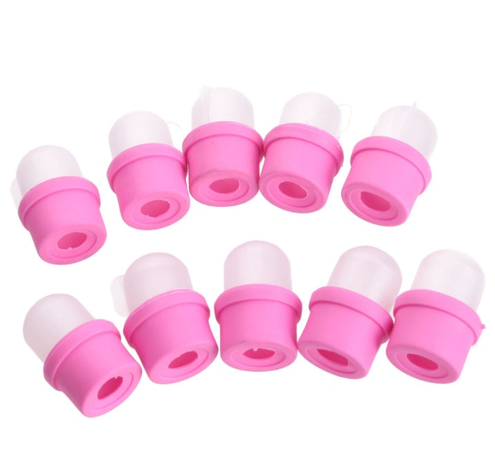 WUF 10Pcs Nail Soaker & Nail Art Polish Remover Soaker Acrylic Artificial Tip Tool Care Barrel
