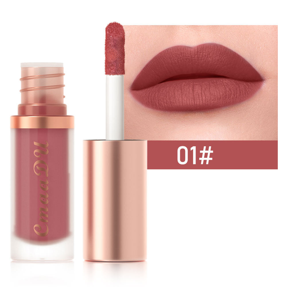 CmaaDu 12-color Lipstick Velvet Lip Gloss Single Lip Lacquer Matte Finish No Stain On Cup Fade