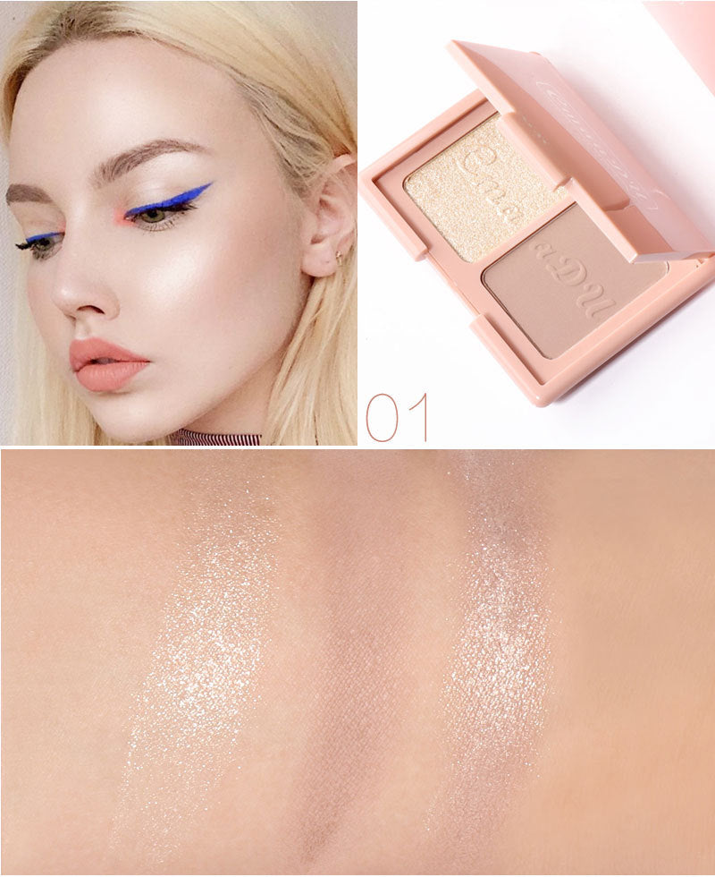 Cmaa Du Two-tone Blush Highlighter And Contouring Palette