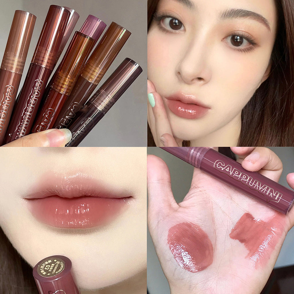 Cappuvini I Lava Chocolate Moisturizing Glaze Mirror Transparent Glass Lip Gloss