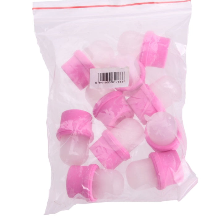 WUF 10Pcs Nail Soaker & Nail Art Polish Remover Soaker Acrylic Artificial Tip Tool Care Barrel