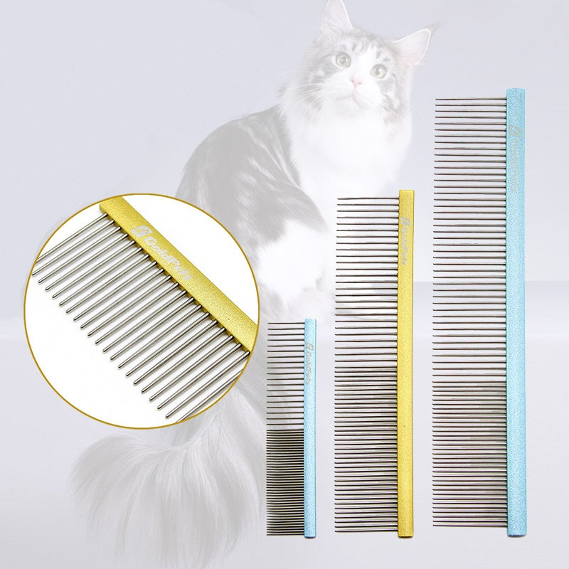 Pet Comb Colorful Stainless Steel Shedding 1mm Dog Grooming Comb Puppy Hair Remover Piano t Cleaning Brush Pet Accessories