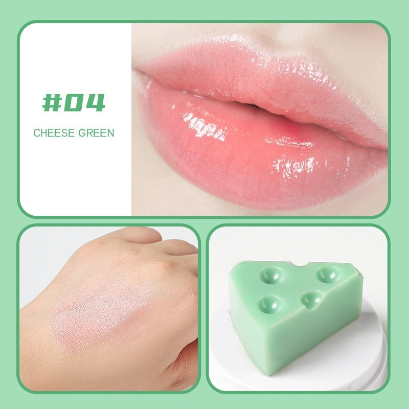 Vinciner Lipstick Cute Cheese Lip Balm Temperature Change Moisturizing