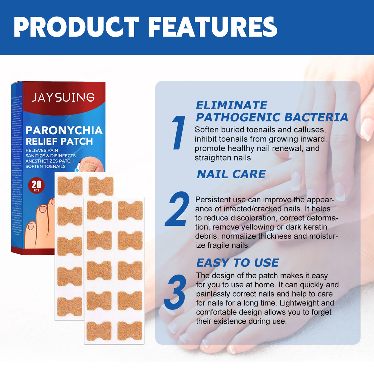 Jaysuing Nail Groove Nursing Adhesive Bandage Nourishing Thickened Gray Nail Soft Nail Correction