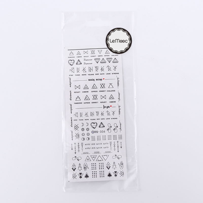 Lemooc Geometric DIY Art Nail Polish Stickers