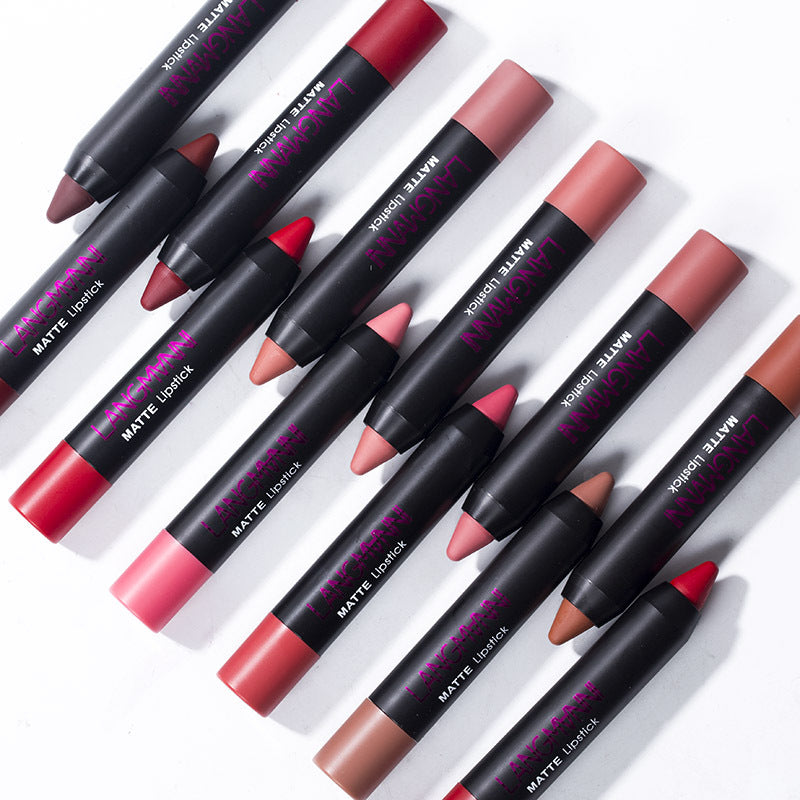 Langmanni Non-Stick Cup Matte Lipstick And Lip Gloss Set