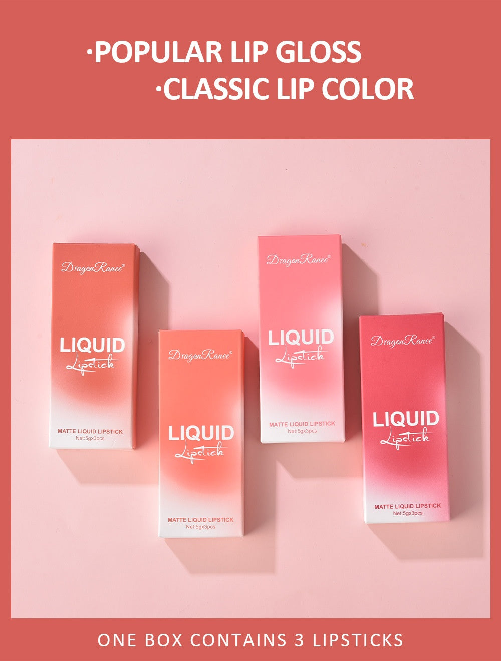 Dragon Ranee 3 Pack Suit Lip Lacquer Velvet Matte Matte