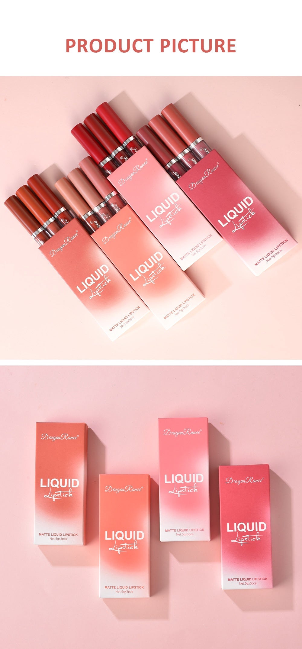 Dragon Ranee 3 Pack Suit Lip Lacquer Velvet Matte Matte