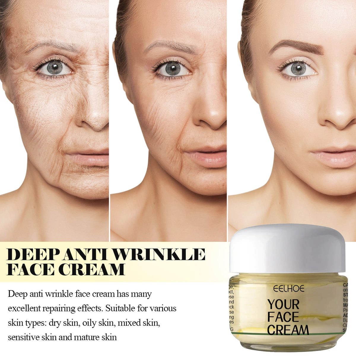 Eelhoe Deep Anti-wrinkle Face Cream Spots, Fine Lines, Firming And Brightening Skin
