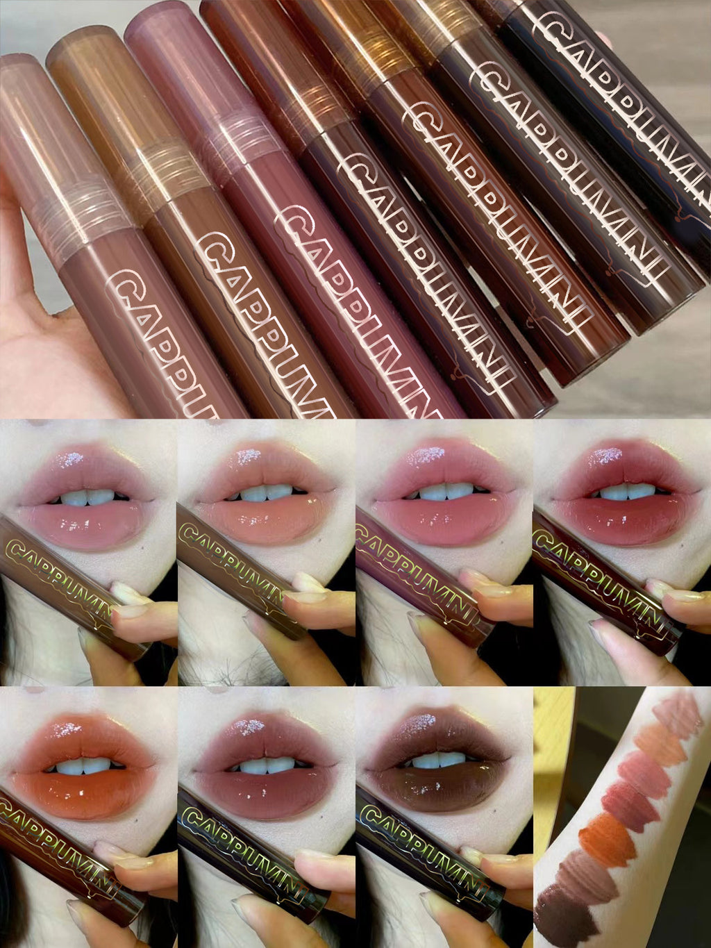 Cappuvini I Lava Chocolate Moisturizing Glaze Mirror Transparent Glass Lip Gloss