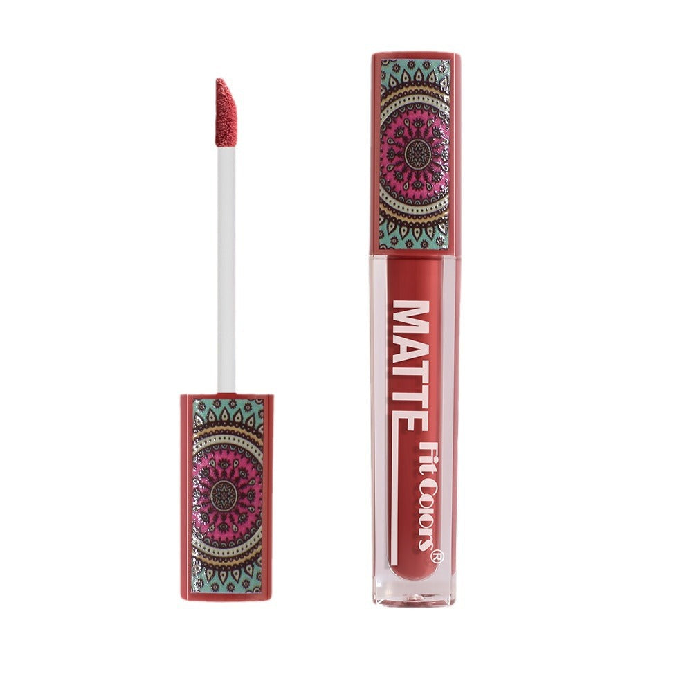 Fit Colors Bohemian Style Lip Lacquer Matte No Stain On Cup Kaleidoscope Lip Gloss Velvet Lipstick
