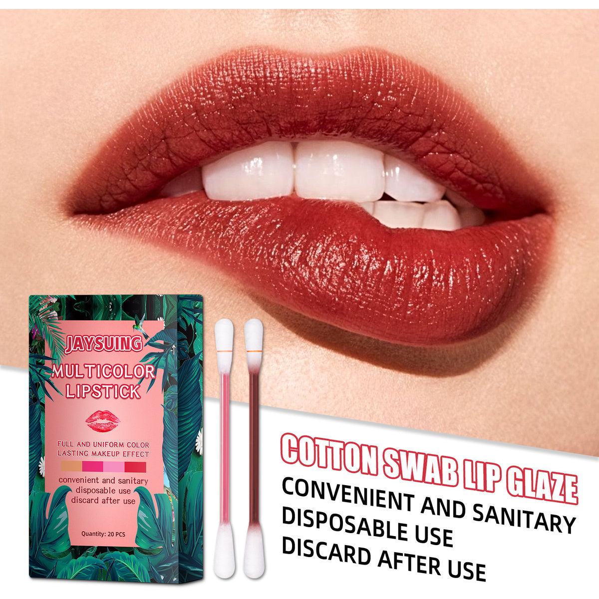 Jaysuing Cotton Swab Lipstick Lip Gloss Ladies Durable Matte Cigarette Box Portable Creative Non Fading Lip Glaze