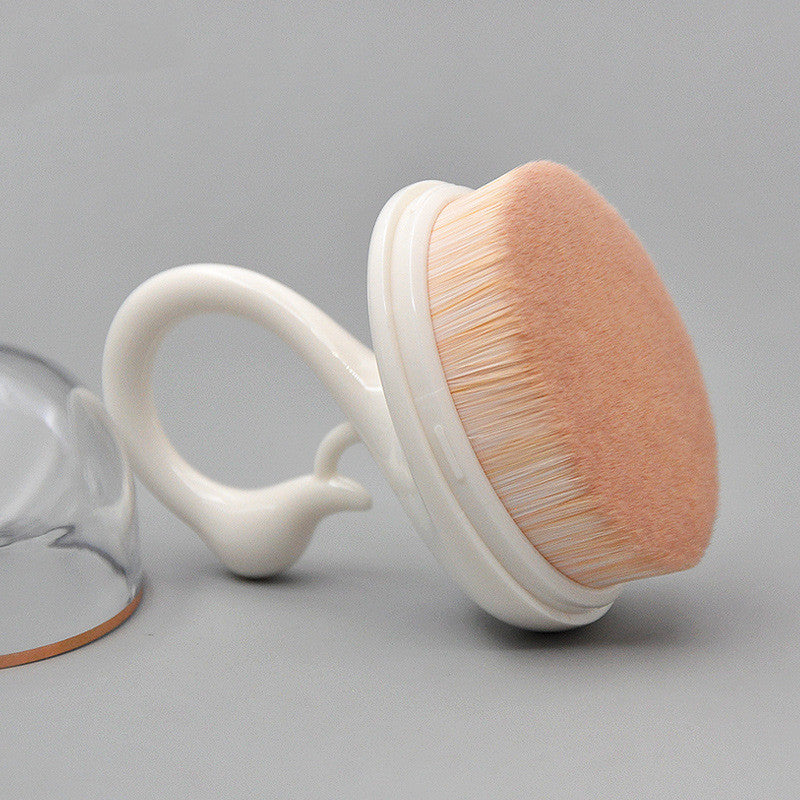 Losunny New Single Little Swan Powder Foundation PVC Brush Magic Portable