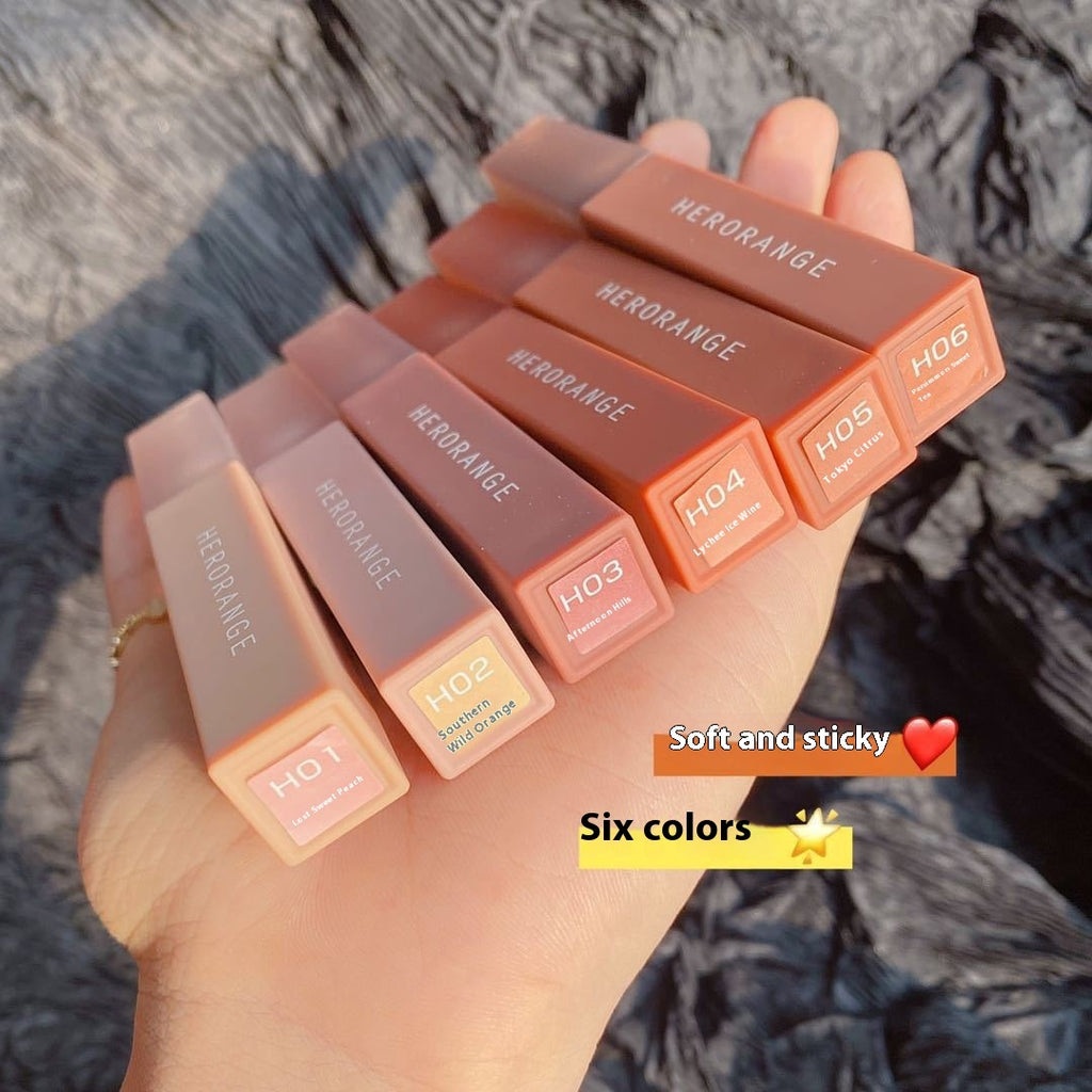 HeroRange Velvet Matte Milk Tea Bean Paste Matte Lip Gloss
