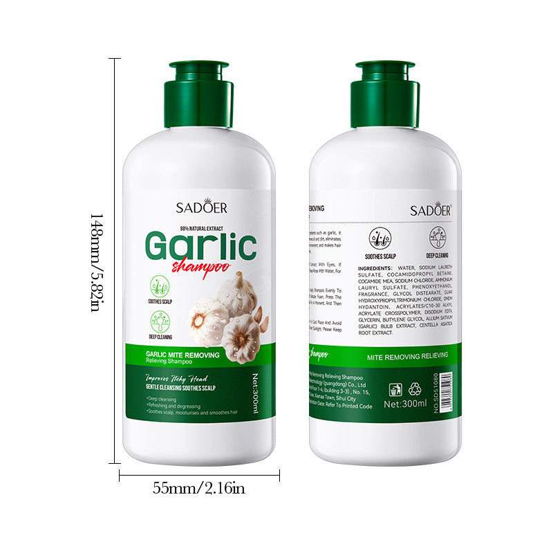 Sadoer Garlic Mite-Removal Soothing Shampoo For Deep Cleansing